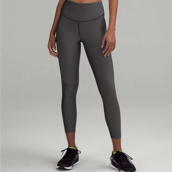 Lululemon Base Pace High-Rise Tight 25" *Two-Tone Ribbed in Grey Women’s Size 6 - Picture 2 of 8